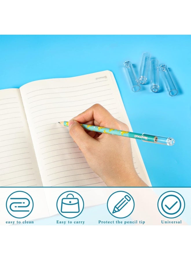 SYOSI Clear Plastic Pencil Cap Set, Pen Tip Protector Cover, Clear Pencil Toppers Caps for Wooden Pen, Extender Holders for Classroom Supplies, Back to School Gifts, BPA-Free Material(Transparent,18-Piece) - Image 3